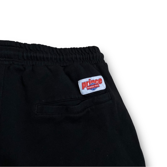 Prince x Happy Dad Drawstring Sweat Shorts Black 

Size Medium 
Measures 30 x 9 - Picture 5 of 6